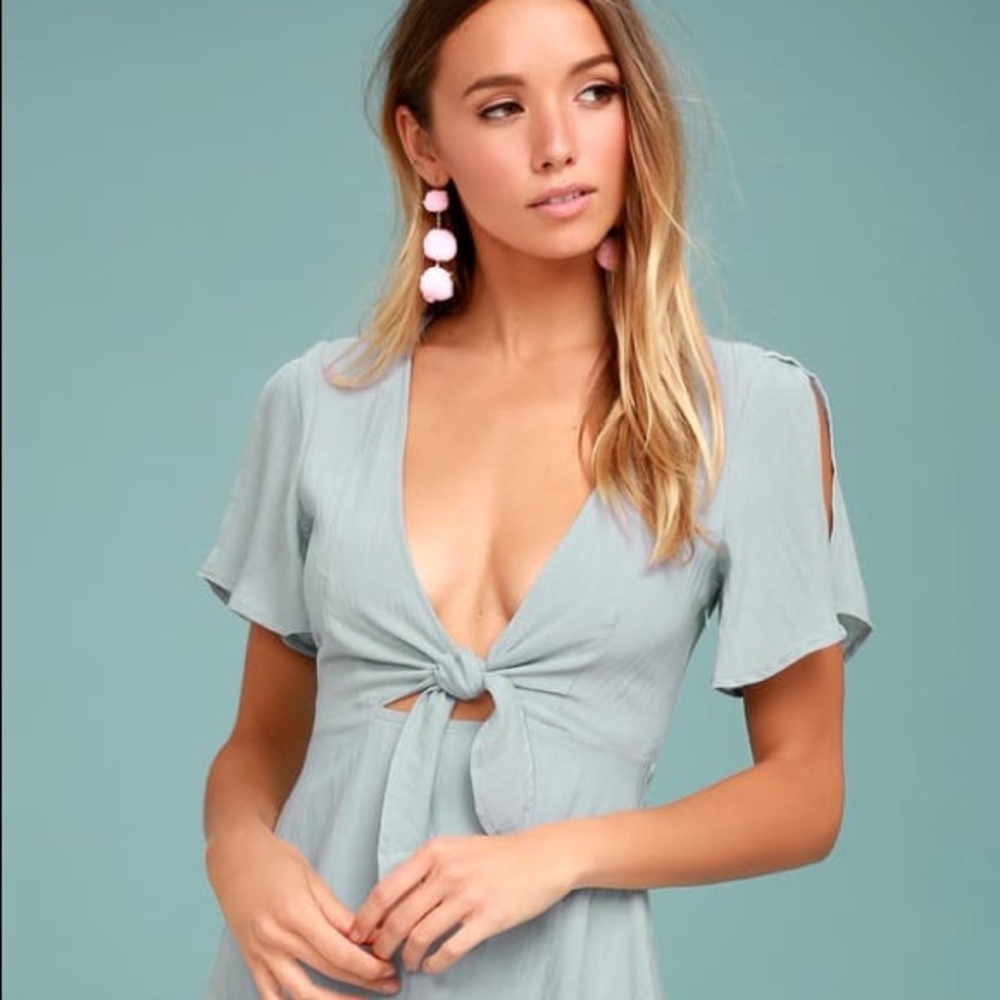 New Lulu’s Sea Day Light Blue Skater Dress - Picture 6 of 9